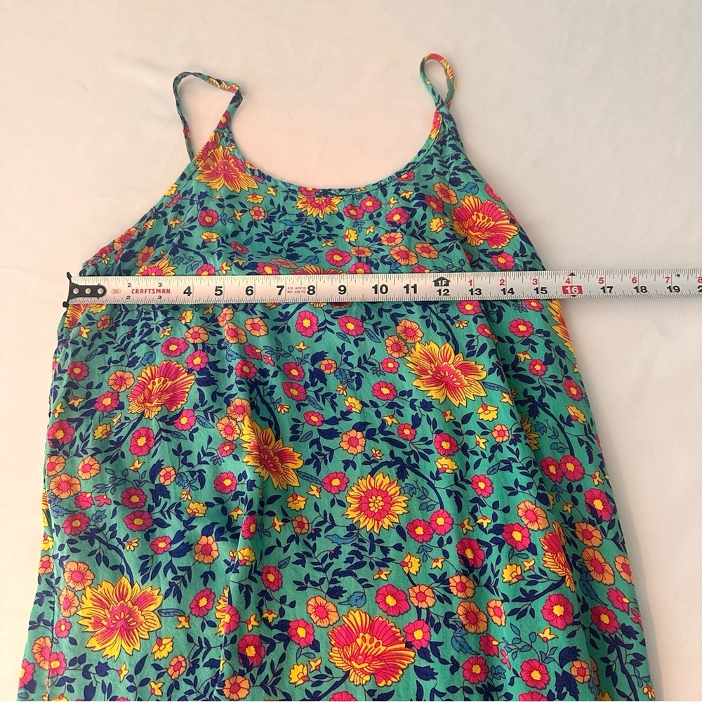 Queral Boho Floral Women’s Dress Turquoise, Pink Yellow Sundress Medium - Picture 4 of 7